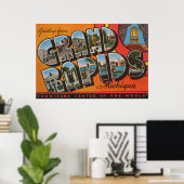 Grand Rapids, Michigan - Grote letterscènes Poster (Thuiskantoor)