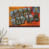 Grand Rapids, Michigan - Grote letterscènes Poster (Keuken)