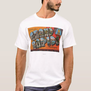Grand Rapids, Michigan - Grote letterscènes T-shirt