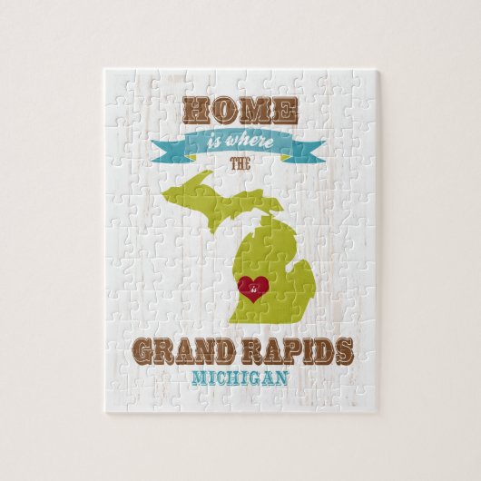 Grand Rapids, Michigan Kaart - Waar is het? Legpuzzel (Verticaal)