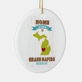 grand rapids , michigan Map - Home is waar Keramisch Ornament (Rechts)