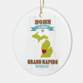 grand rapids , michigan Map - Home is waar Keramisch Ornament (Links)