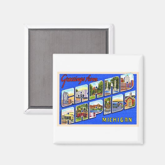 Grand Rapids Michigan MI Large Letter Briefkaart Magneet (Voorkant / Achterkant)