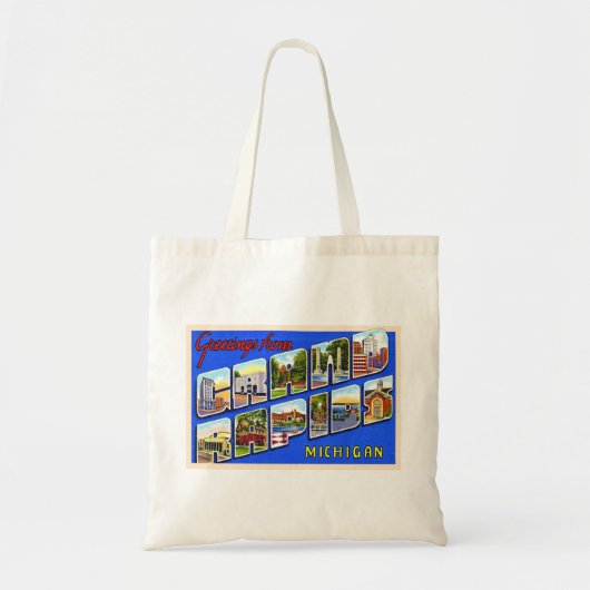 Grand Rapids Michigan MI Large Letter Briefkaart Tote Bag (Voorkant)