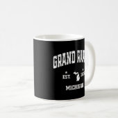 Grand Rapids Michigan MI  Vlag Atletisch Thr Koffiemok (Voorkant rechts)