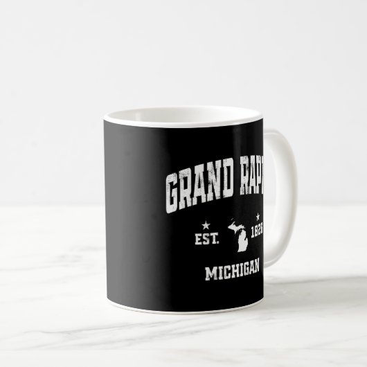Grand Rapids Michigan MI  Vlag Atletisch Thr Koffiemok (Voorkant rechts)