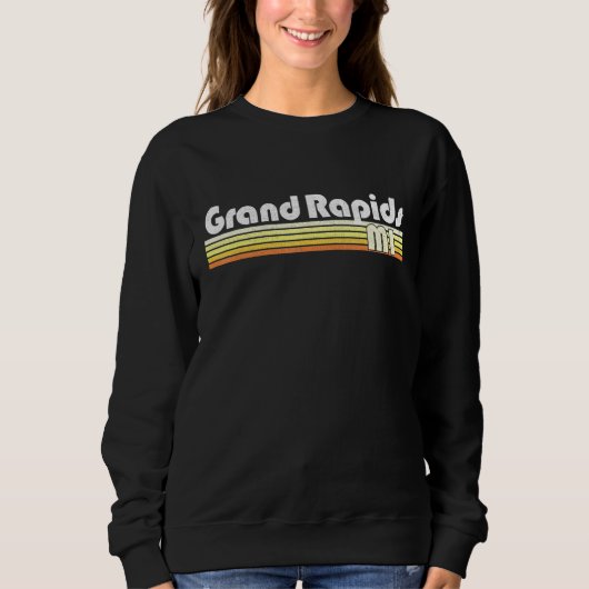 Grand Rapids Michigan Retro Style Pri Trui (Voorkant)
