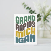 Grand Rapids Michigan Retro Wave Briefkaart (Staand voorkant)
