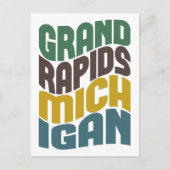 Grand Rapids Michigan Retro Wave Briefkaart (Voorkant)