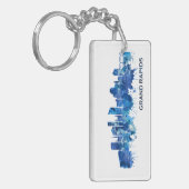 Grand Rapids Michigan Skyline Blue Sleutelhanger (Voorkant Links)