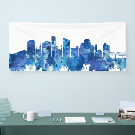 Grand Rapids Michigan Skyline Blue Spandoek (Beurs)