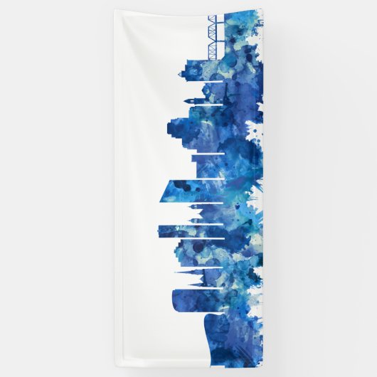 Grand Rapids Michigan Skyline Blue Spandoek (Verticaal)
