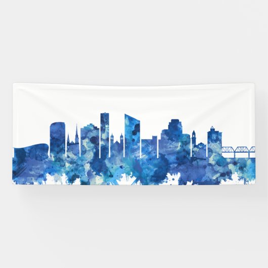 Grand Rapids Michigan Skyline Blue Spandoek (Horizontaal)