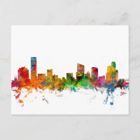 Grand Rapids Michigan Skyline Briefkaart (Voorkant)