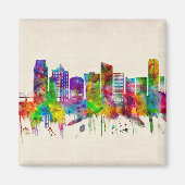 Grand Rapids Michigan Skyline Magneet (Voorkant)