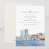 GRAND RAPIDS Michigan Skyline Save the Date Invit Kaart (Voorkant / Achterkant)