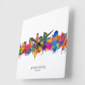 Grand Rapids Michigan Skyline Vierkante Klok (Hoek)