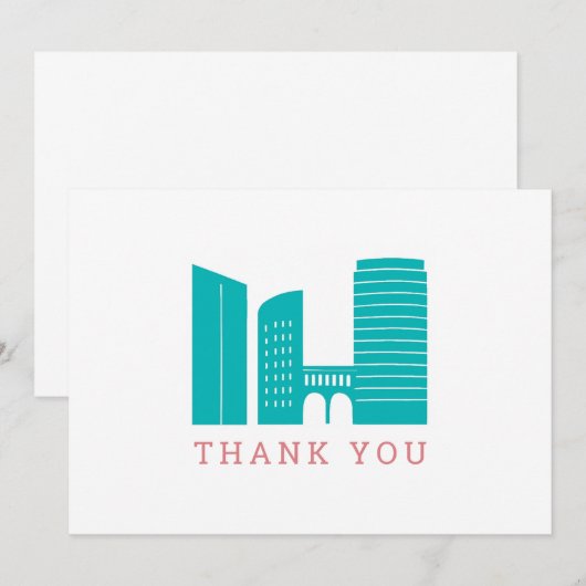 Grand Rapids Skyline dank je wel kaart (Voorkant / Achterkant)