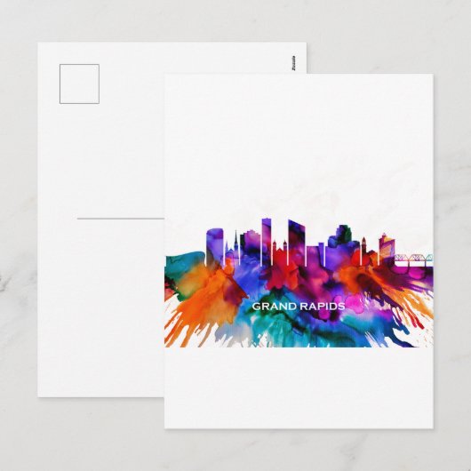 Grand Rapids Skyline Feestdagenkaart (Voorkant / Achterkant)