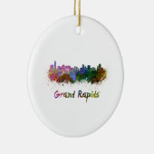 Grand Rapids skyline in watercolor Keramisch Ornament (Rechts)