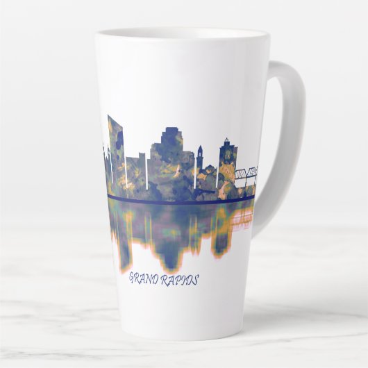 Grand Rapids Skyline Latte Mok (Rechterhoek)