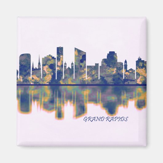 Grand Rapids Skyline Magneet (Voorkant)