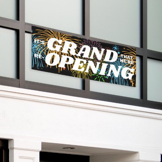 Grand Re-Opening Welkom Terug Weergave Spandoek (Buitenkant Gebouw)