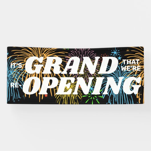 Grand Re-Opening Welkom Terug Weergave Spandoek (Horizontaal)