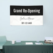 Grand Re-Opening Zwart-wit Beauty Salon Spandoek (Beurs)