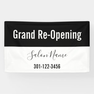 Grand Re-Opening Zwart-wit Beauty Salon Spandoek