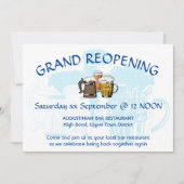 GRAND REOPENING Bar Reunion  BORD BLAUW Kaart (Voorkant)