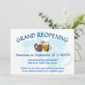 GRAND REOPENING Bar Reunion  BORD BLAUW Kaart (Staand voorkant)