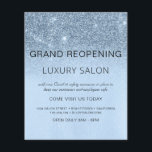 Grand Reopening Blue Sparkle Glitter Salon Flyer<br><div class="desc">Glam Baby Blue Ombre Sparkle en Glitter Grand Reopening Glam Luxury Hair Salon, Beauty Store, Eyelashes, Nails, Makeup, Microblading, Haar Stylist, Lashes, Hair Stylist of Make Up Artist Business Flyer met aangepast adres en uw bedrijfsnaam toevoegen. Dit eenvoudige, moderne en elegante gepersonaliseerde ontwerp is ideaal om uw bedrijf opnieuw te...</div>