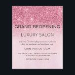 Grand Reopening Blush Pink Glitter Salon Flyer<br><div class="desc">Glam Blush Pink Ombre Sparkle en Glitter Grand Reopening Glam Luxury Hair Salon, Beauty Store, Eyelashes, Nails, Makeup, Microblading, Haar Stylist, Lashes, Hair Stylist of Make Up Artist Business Flyer met aangepast voeg uw bedrijfsnaam en retouradres toe. Dit eenvoudige, moderne en elegante gepersonaliseerde ontwerp is ideaal om uw bedrijf opnieuw...</div>