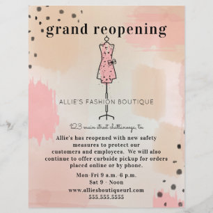 Grand Reopening Boutique Store Abstract Blush Flyer