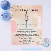 Grand Reopening Boutique Store Abstract Blush Flyer (Enkel)