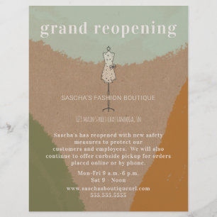 Grand Reopening Boutique Store Abstract Cardstock Flyer