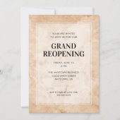 Grand Reopening Event Stijlvolle Marmeren Achtergr Kaart (Voorkant)