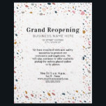 Grand Reopening Genereric Business Terrazzo Flyer<br><div class="desc">Moderne vrouwelijke terrazzo patroon met zwarte tekst.</div>