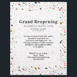 Grand Reopening Genereric Business Terrazzo Flyer<br><div class="desc">Moderne vrouwelijke terrazzo patroon met zwarte tekst.</div>