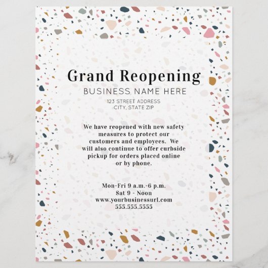 Grand Reopening Genereric Business Terrazzo Flyer (Voorkant)