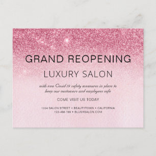 Grand Reopening Glam Glitter Hair Salon Aankondigingskaart