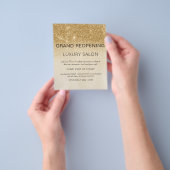 Grand Reopening Gold Glam Glitter Salon Flyer (Hand)