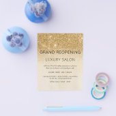 Grand Reopening Gold Glam Glitter Salon Flyer (Enkel)