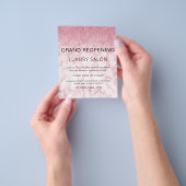 Grand Reopening Marble Pink Glitter Salon Flyer (Hand)