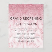 Grand Reopening Marble Pink Glitter Salon Flyer (Achterkant)
