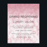 Grand Reopening Marble Pink Glitter Salon Flyer<br><div class="desc">Meisjes Marble Blush Pink Ombre Marble en Sparkle en Glitter Grand Reopening Glam Luxury Hair Salon, Beauty Store, Eyelashes, Nails, Makeup, Microblading, Hair Stylist, Lashes, Hair Stylist of Make Up Artist Business Flyer met aangepast voeg uw bedrijfsnaam en retouradres toe. Dit eenvoudige, moderne en elegante gepersonaliseerde ontwerp is ideaal om...</div>