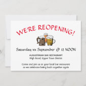 GRAND REOPENING Pub Reunion  ROOD Kaart (Voorkant)