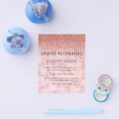 Grand ReOpening Roos Gold Glitter Salon Flyer (Enkel)