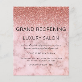 Grand ReOpening Roos Gold Glitter Salon Flyer